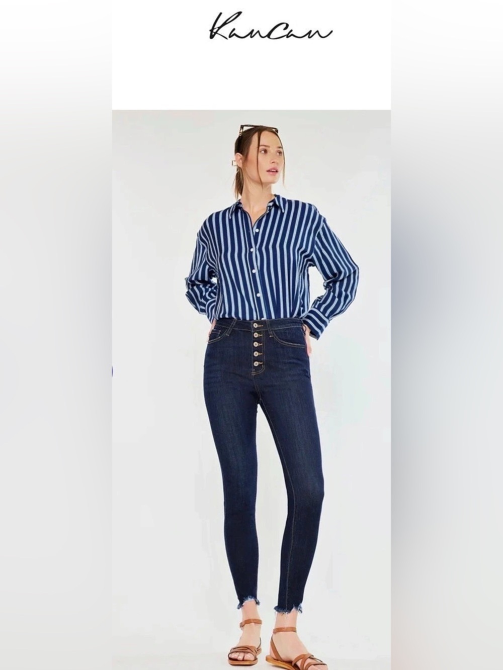 KanCan Greyson Skinny High Rise Jeans Dark Wash Size 1 Waist 24